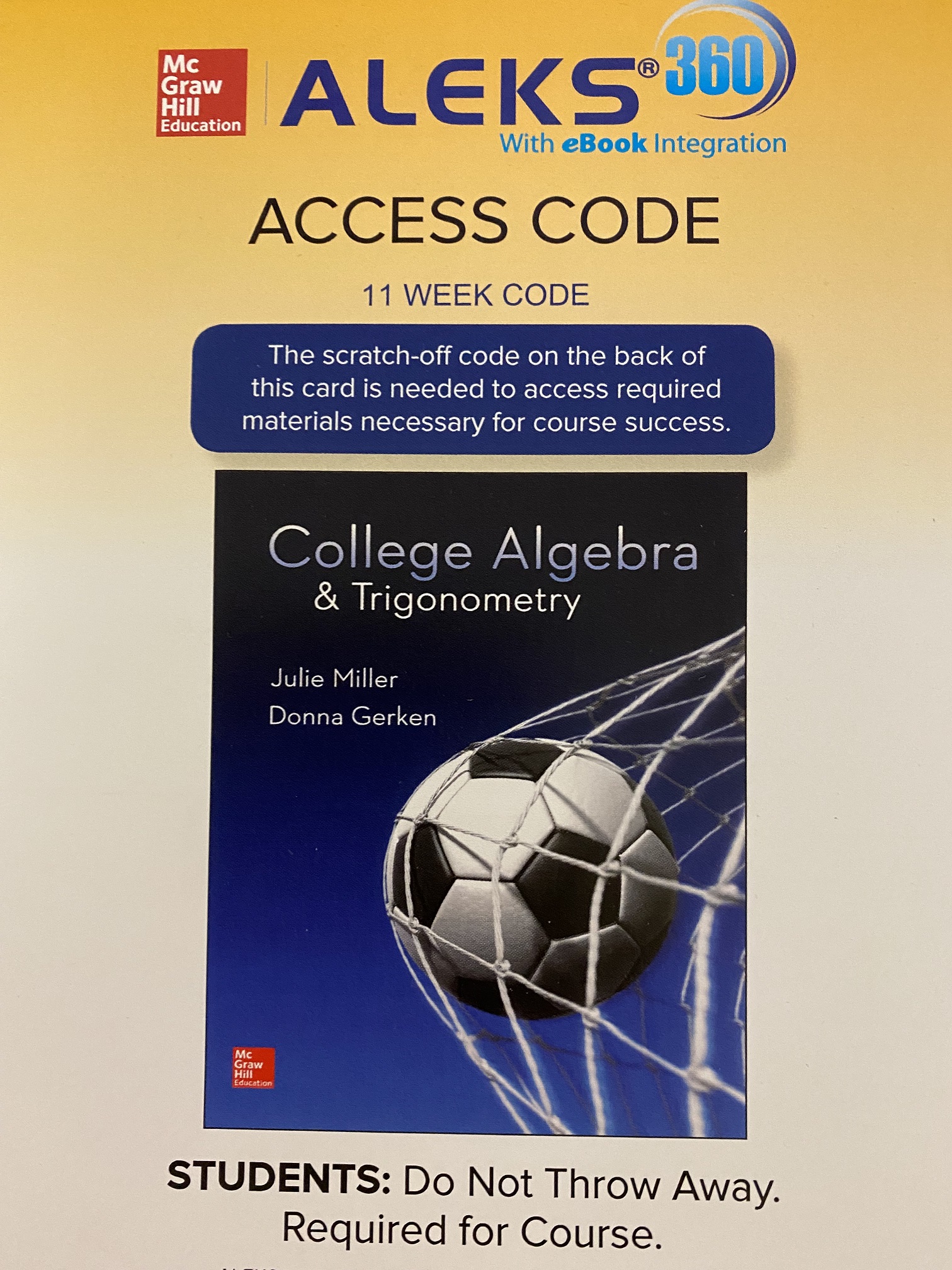 Aleks 360 Online Access (11 Weeks) For College Algebra & Trigonometry