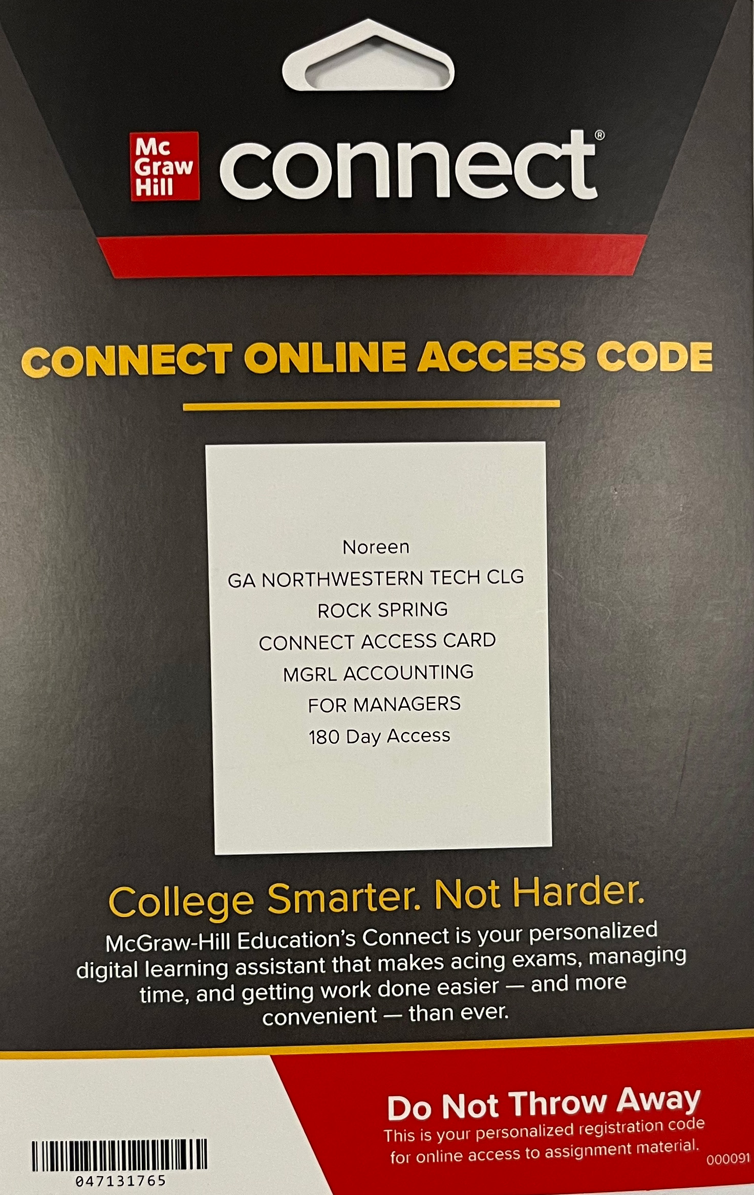 Managerial Accounting & Finance Connect Access
