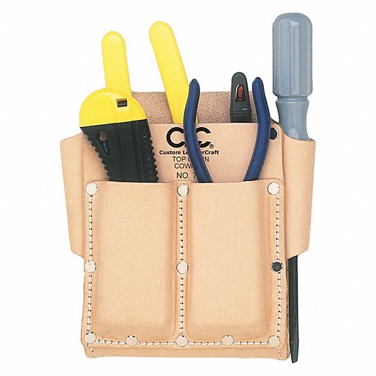Tool Pouch: 5 Pockets, Tool Belts, Belt Clip, For 2 3/4 In Max Belt Wd, Open Top