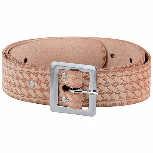 Tool Belt: Leather, Gen Purpose, 29 In To 46 In Waist Size, Tan