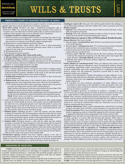 Wills & Trusts Laminated Reference Guide