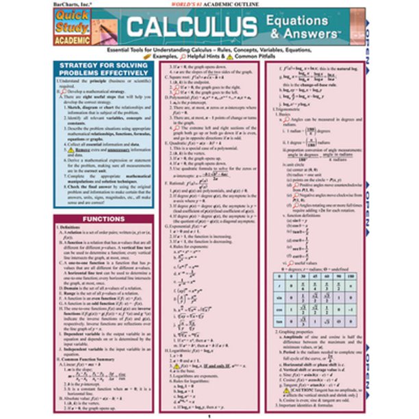 Calculus Equations & Answers