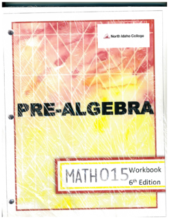 Pre Algebra 015 Workbook